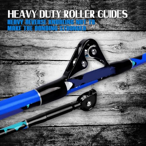 Fiblink 7' Saltwater Trolling Fishing Rod 50-80lb 1-Piece Offshore Deep Sea