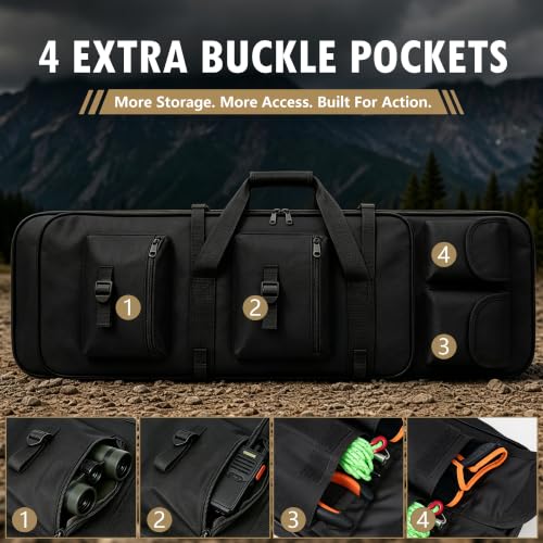 46-Inch Tactical Soft Bag for Outdoor & Hunting Gear - Black