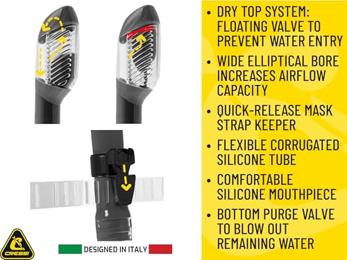 Cressi Panoramic Wide View Mask & Dry Snorkel Kit - Clear/Clear