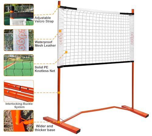 Portable Pickleball Net Set 4FT/10FT Adjustable Rebounder with Paddles - Outdoor Sports Equipment