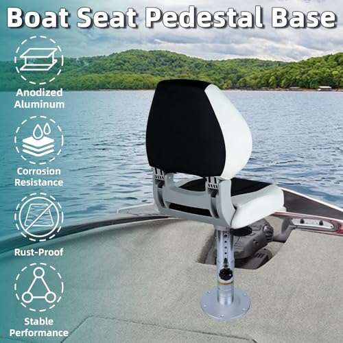 AmarinePlay Adjustable Boat Seat Pedestal & Base - 13-19 Inch Swivel Marine Seat Mount