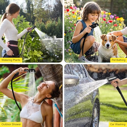 G2 GO2GETHER Black Pop Up Shower Tent for Camping with Rechargeable 6000mAh Shower