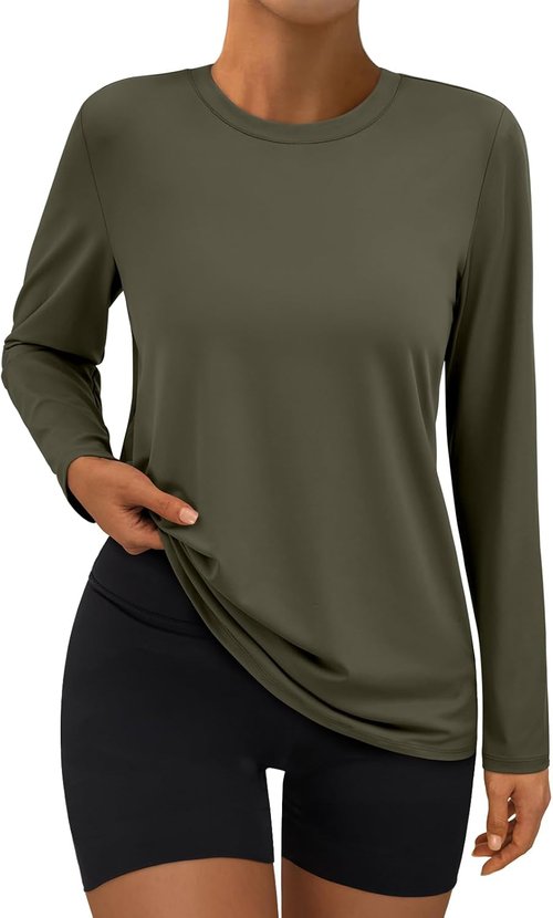 AUTOMET Women's Long Sleeve Workout Tops - UPF 50+ UV Protection for Hiking & Gym | Spring 2026 Collection