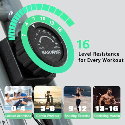 Grey Foldable Indoor Exercise Bike with 16 Resistance Levels & 350LB Capacity