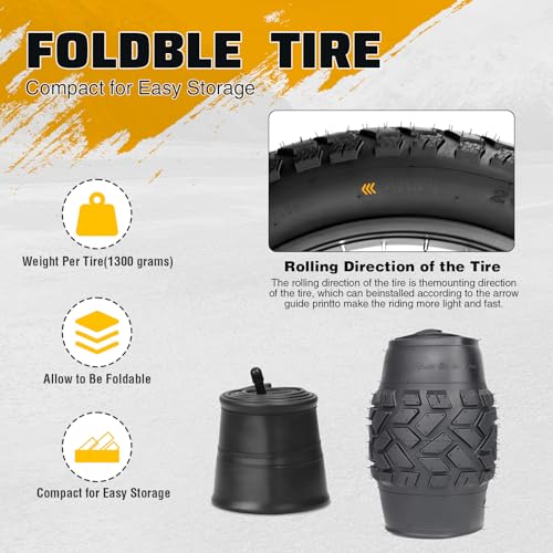 20x4 Inch Fat Tire for E-Bike, Mountain Bike, Tricycle | Heavy Duty All-Terrain Black - Variation of 20" x 4" / 2 Tire + 2 Tube