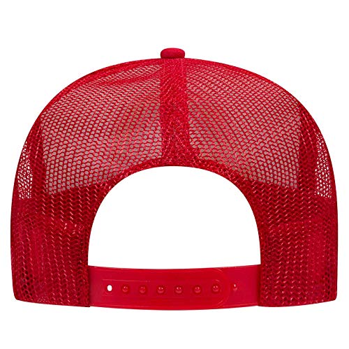 OTTO Wholesale 12-Pack Polyester Foam Front Mesh Back Trucker Hats - One Size Red/White/Red