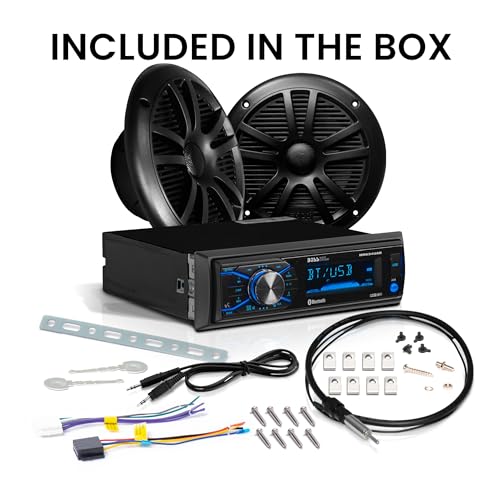 BOSS Audio Systems MCBK634B.6 Marine Boat Stereo & 6.5-Inch Speaker Pair