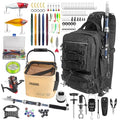 Complete Waterproof Fishing Backpack Kit with Rod Reel Tackle Tools