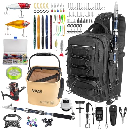 Complete Waterproof Fishing Backpack Kit with Rod Reel Tackle Tools