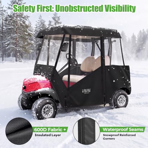 10L0L Golf Cart Enclosure for 2 Passenger Club Car Precedent/Tempo/Onward 58-Inch Roof - Winter Ready