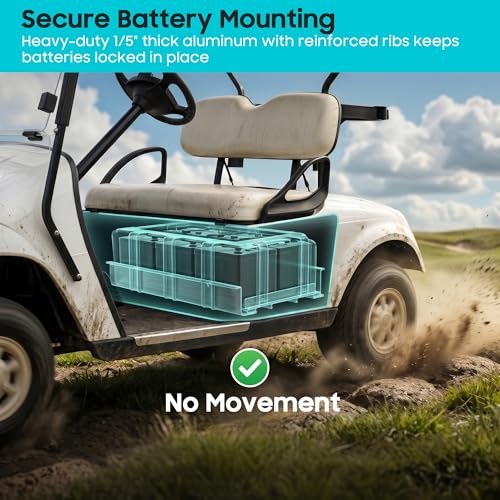 10L0L Aluminum Battery Tray for EZGO Golf Carts 1994+ | Heavy-Duty, Corrosion-Resistant
