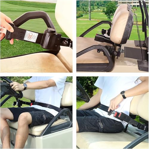 10L0L 42-Inch Retractable 2-Point Golf Cart Seat Belts Kit for EZGO, Yamaha, Club Car