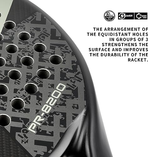 Gray Carbon Fiber Padel Racket with EVA Memory Foam Core Lightweight