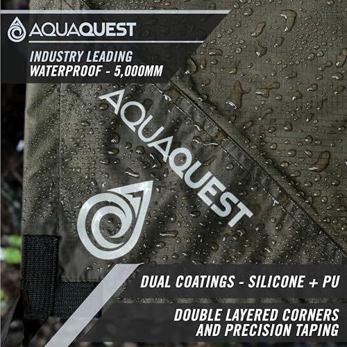 Ultralight Waterproof Camping Tarp - 10x10 ft Olive Drab Rain Fly with Seam Tape