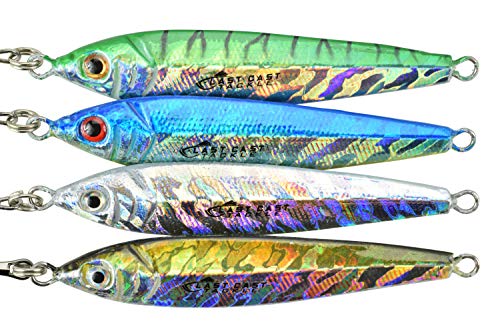Bullet Jig 1oz Mullet - 3 Pack Fishing Tackle with 4 Colors & 3 Weights