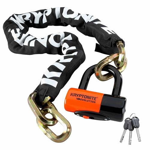 Kryptonite New York 1210 Bike Chain Lock with Disc Lock, 3.25 ft Heavy Duty Security