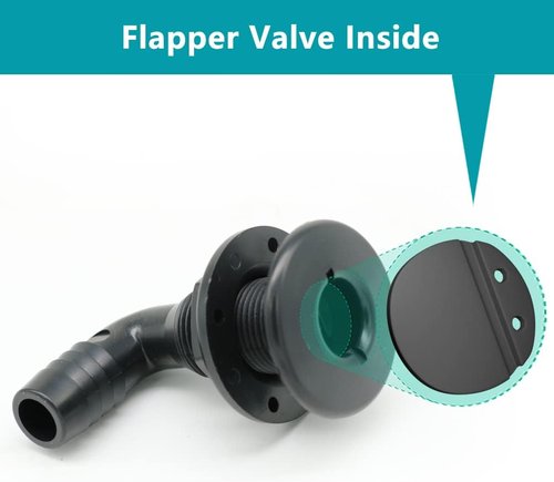 Marine Bilge Pump Hose - 3/4 Inch Plumbing Kit with 90° Black Elbow & Stainless Steel Clamps | 5 FT Long