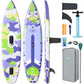 ZLX Inflatable Paddle Board 11'6" x 33" Stable & Fast with Purple Camo Variation
