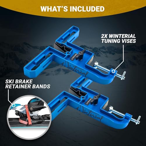 Winterial Snowboard and Ski Vise Set of Two - Adjustable Non-Slip Tuning & Repair Clamps