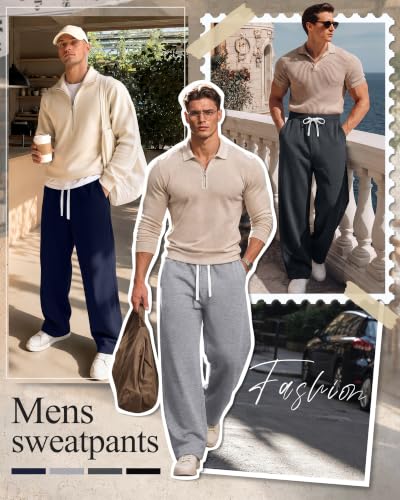 Velvelhall 5X-Large Men's Navy Blue Open Bottom Jogger Sweatpants Pack of 4
