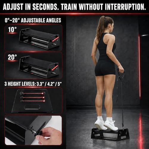 Adjustable Steel Calf Raise Block for Strength & Mobility Training