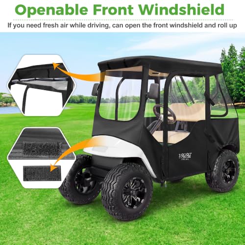 10L0L Black Golf Cart Enclosure for EZGO TXT & RXV 2 Passenger, 59-Inch Roof