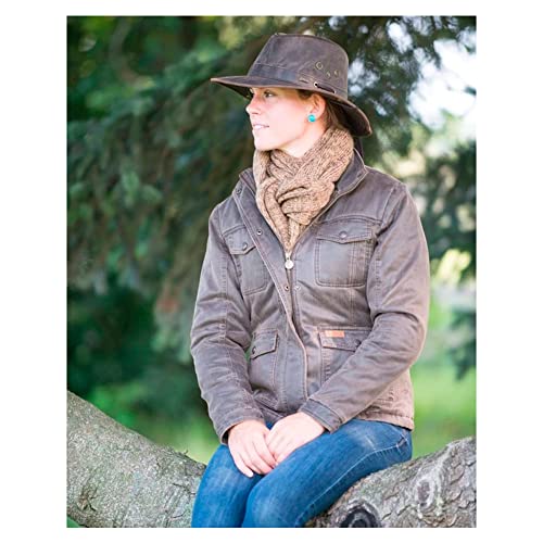 X-Large Brown Waterproof UPF 50 Cotton Oilskin Hat - Women's River Guide