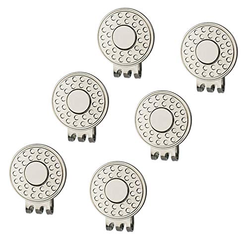 GOLTERS Golf Hat Clip Strong Magnet Value 3 6 Pack Set, Iron Cap Clips with Nickel Craft for Men Women Golfer (6 PCS)