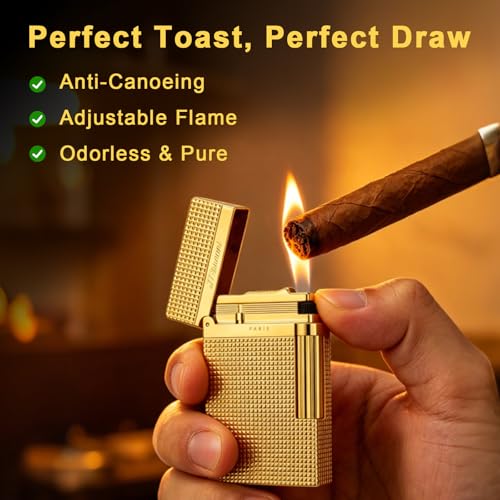 Gold Classic Ligne 2 Style Refillable Lighter with Ping Sound – French Craftsmanship