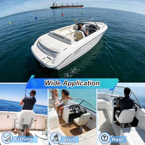 13.5-18 Inch Aluminum Boat Seat Pedestal with Slide & Locking Height, Swivel Base - Manual Adjustment