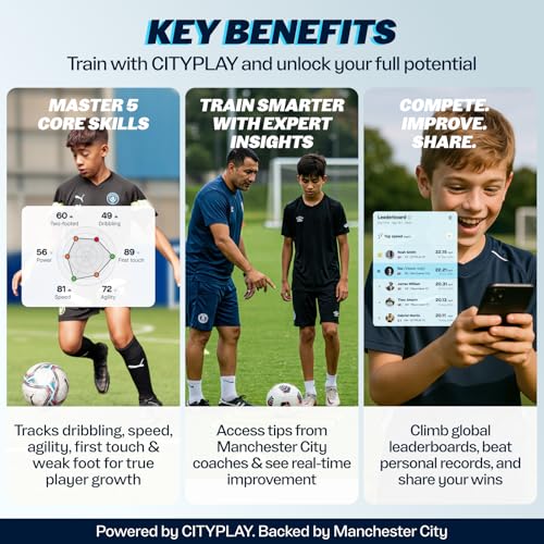 CITYPLAY Smart Soccer Tracker for Cleats (Size 1.5-10.5 M) - Youth Training Sensor