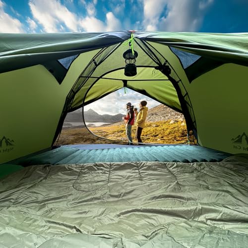 Night Cat 2-Person Waterproof Backpacking Tent with Aluminum Poles - Green, Army Green Variant