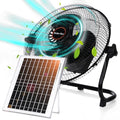 Tujoe 12 Inch Black Solar Panel Powered Fan with Adjustable Speed – Portable Outdoor & Indoor Cooling