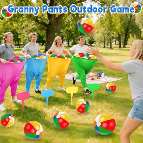Outdoor Adult Yard Game Set - Granny Pants Party Game for 4 Players with Scoreboard & Storage Bag - Halloween Themed