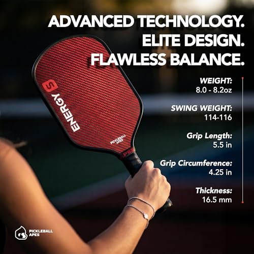 Harmony Series Pickleball Paddle Hybrid 16.4 x 7.6 inch Carbon Fiber USAPA Approved