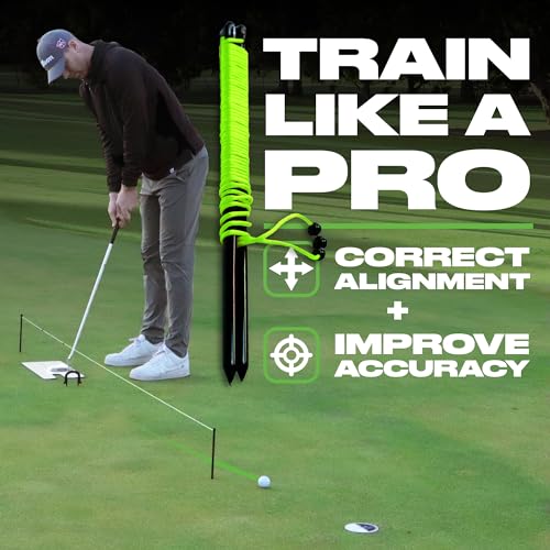 Putting String Line Golf Alignment Aid for Indoor & Outdoor Practice - Stroke Control