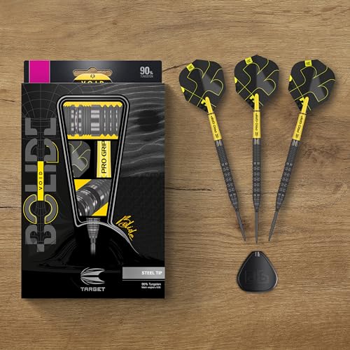 Target Darts Bolide Void 23G Black & Yellow Tungsten Steel Tip Darts Set