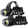 Rechargeable LED Headlamp 99000 Lumens Long Battery Life 95H - 2 Pack White Light