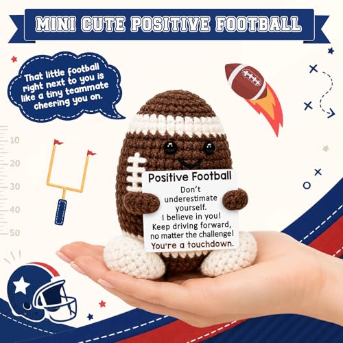 Positive Football Crochet Gift - Inspirational Stress Relief Decor for Men Women