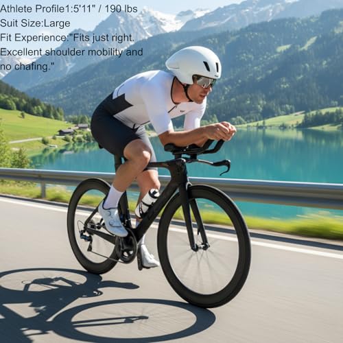 Men's Triathlon Suit High Elasticity Breathable Quick-Dry Cycling Swimskin Race Skin Suit - White Large