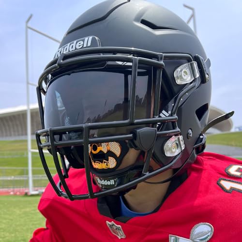 LeCool Football Visor Black - 3D Curved Lens, Wide Field Vision, Youth & Adult Fit