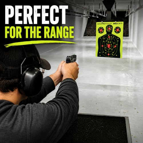 18x24 Extra Large Shooting Targets - Two Color Fluorescent Yellow & White - Variation 50