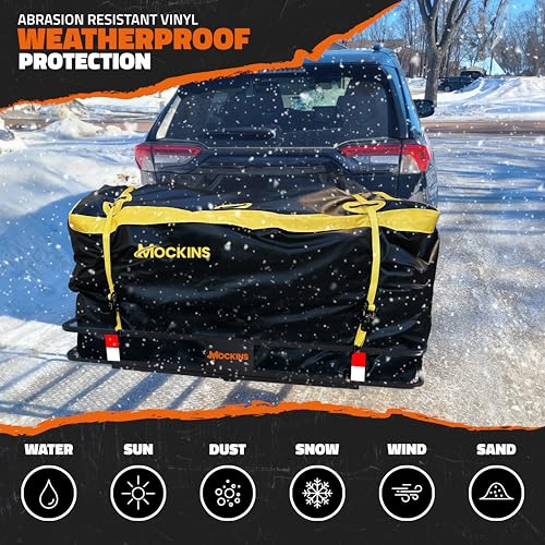 Mockins 20 CuFt Waterproof Cargo Bag for Hitch Carrier – 60x20x29 Inch All-Weather Storage
