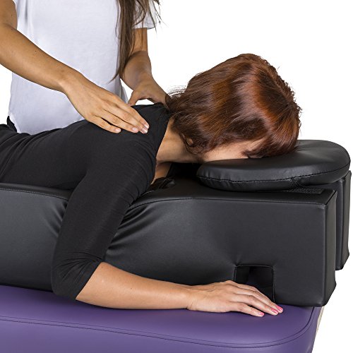 EarthLite Black Pregnancy Massage Cushion & Headrest - Support for Face-Down, Post-Surgery, Back Pain