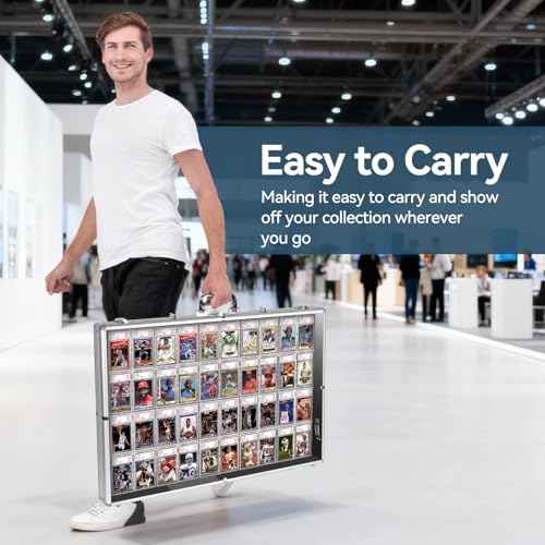Large Acrylic & Aluminum Display Case for Trading Cards, Collectibles & Jewelry