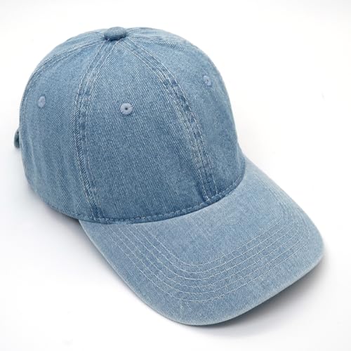 Blue Adjustable Baseball Cap for Men Women Classic Strapback Sun Hat