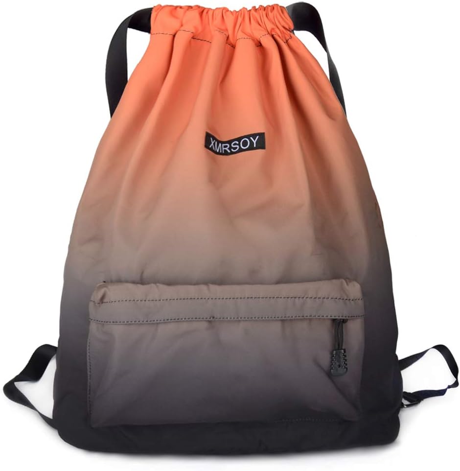 Skiennix Gym Drawstring Backpack - Water Resistant Nylon Cinch Sport Bag | Lightweight & Durable