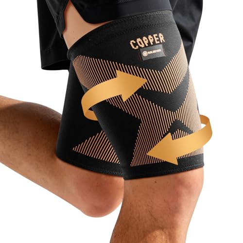 Copper-Infused Thigh Compression Sleeves Black-S - Medical-Grade Support