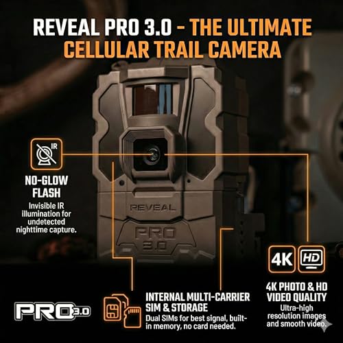 TACTACAM Reveal Pro 3.0 Cellular Trail Camera with No-Glow IR, Wi-Fi & Solar Panel