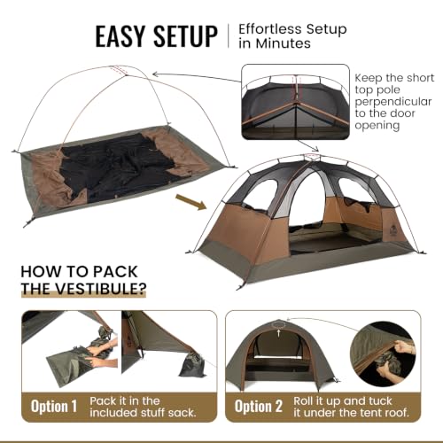 OneTigris Bastion 2-Person 3-Season Waterproof Camping Tent